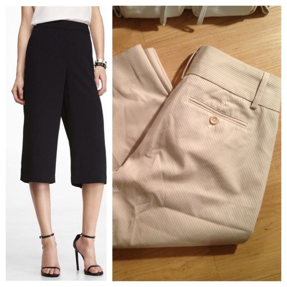 🏁DONATED🏁 {Express} Editor gaucho pinstripe pant - Picture 4 of 4