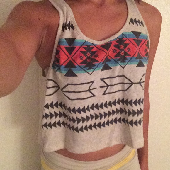 SOLD Forever 21 tribal print crop top - Picture 3 of 3