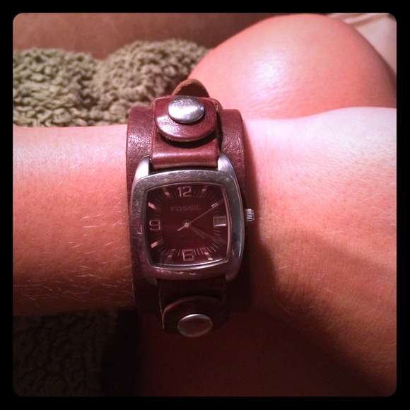 Fossil watch Brown leather authentic