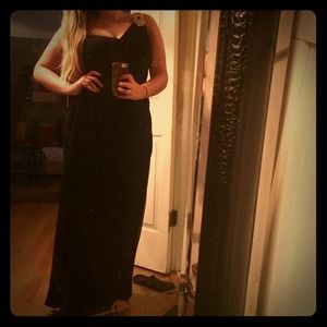 Floor length black dress