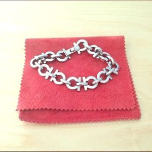 Authentic Ferragamo Silver Links Bracelet