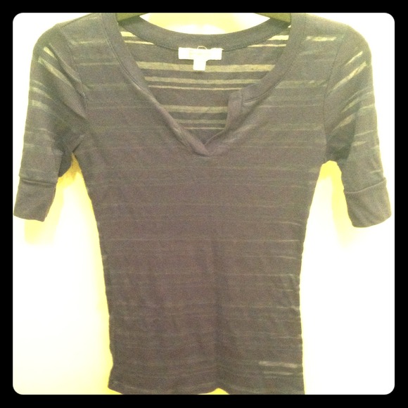 Navy blue stripped hugging shirt 😜✌️ - Picture 1 of 3