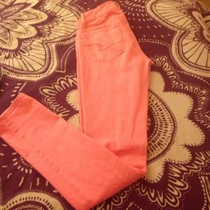neon pink American eagle jeans