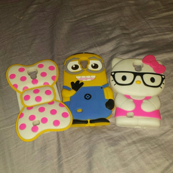 Bow, minon, and hello kitty cases!