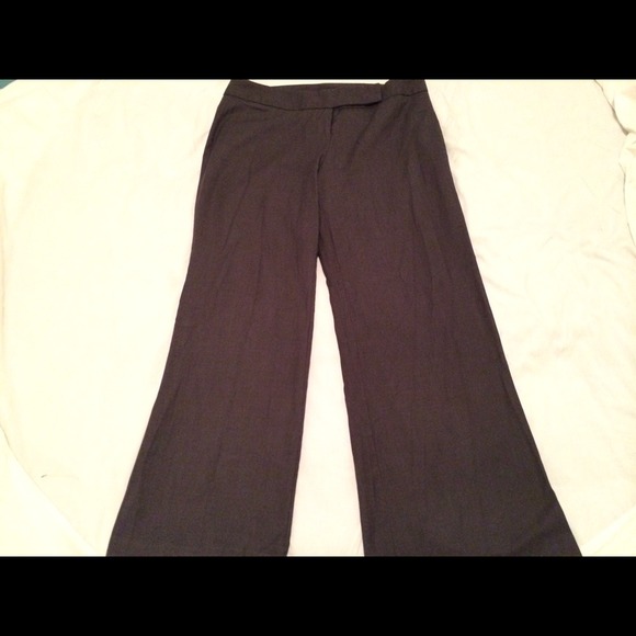 Charcoal wide legged light weight slacks.