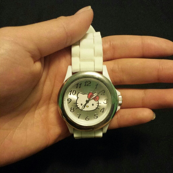 A NEW white hello kitty watch