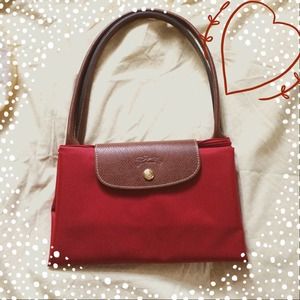 Longchamp Le Pilage Large Tote in Deep Red