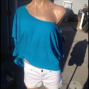 Victoria's Secret PINK Blue Baggy Crop Top Tee M