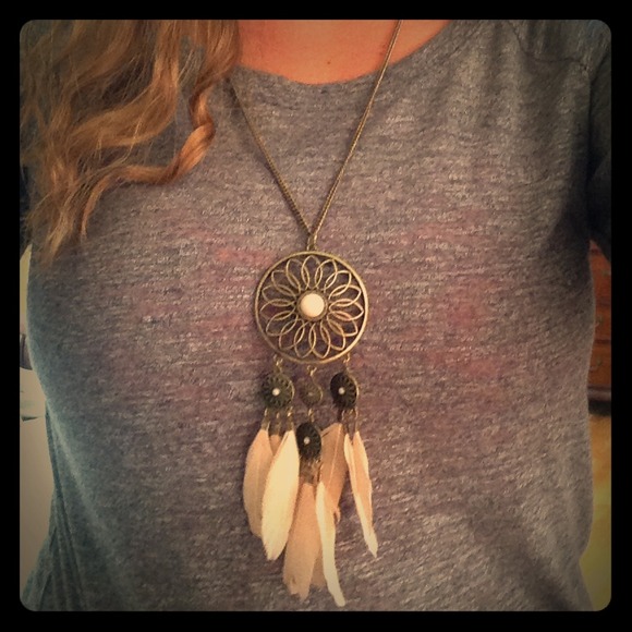 Long dream catcher necklace
