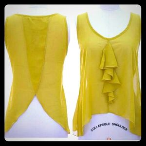 Yellow Vented Hem Top (ON HOLD)