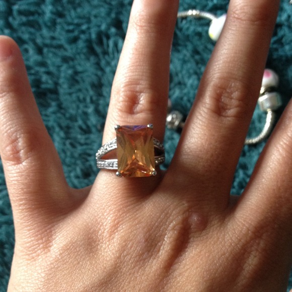 Burnt orange CZ ring