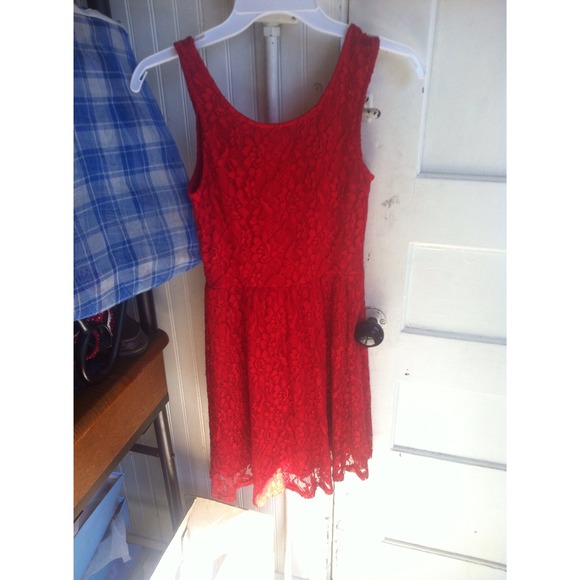 Red lace dress