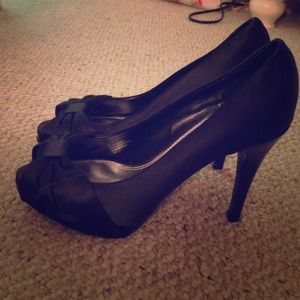 Black open toe heels
