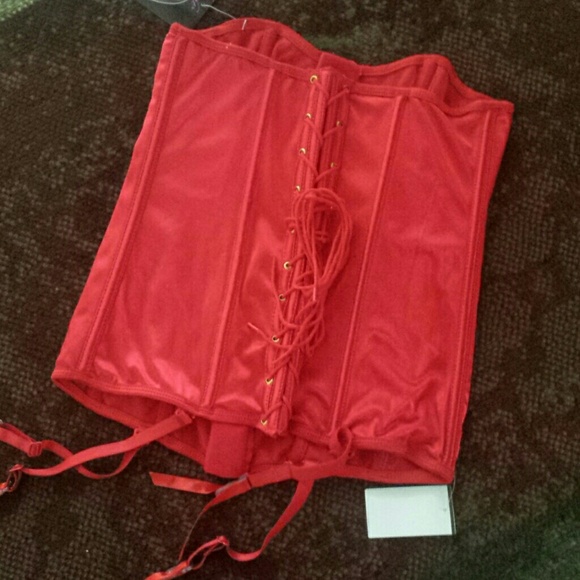 Satin Corset and G string set - Picture 2 of 4