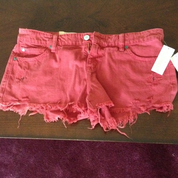 NWT Ralph Lauren red cut off shorts size 30!