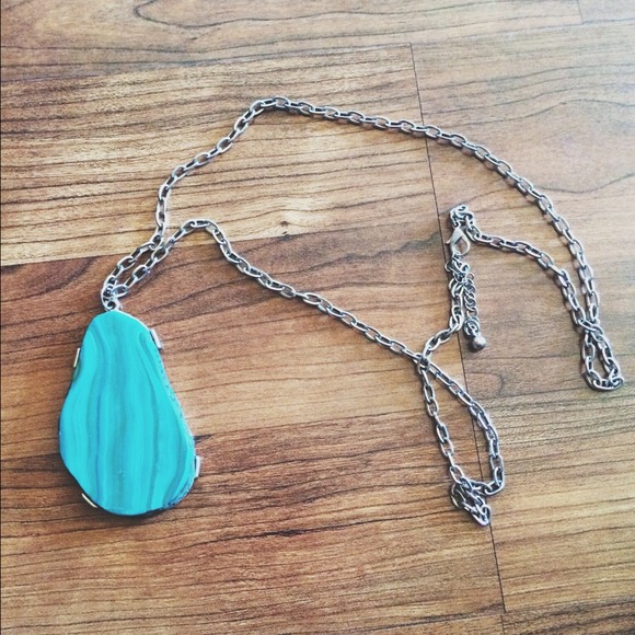 Long Urban Outfitters Turquoise Stone Necklace