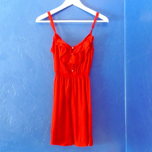 Cute and Flirty Red/Orange Hollister Sundress
