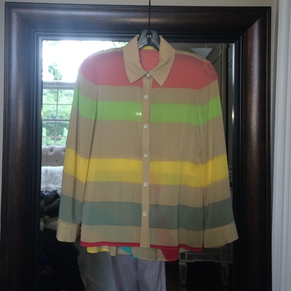 Alice + Olivia peplum back long sleeve blouse