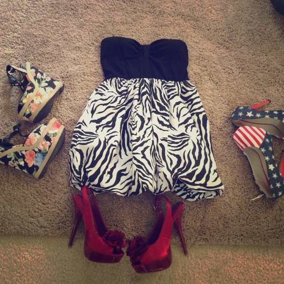 Zebra pattern cute dress!!