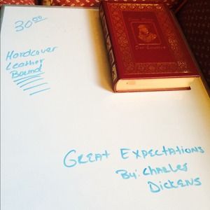 Gold lining and leather bound book like new