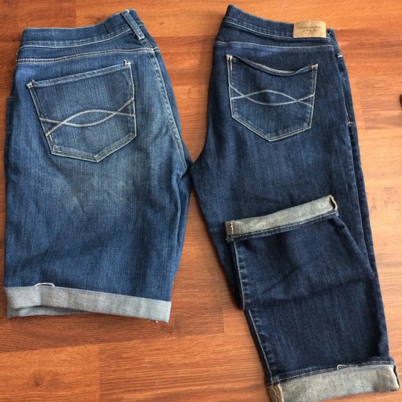 BUNDLE 3 Abercrombie shorts, white jean, UA jacket