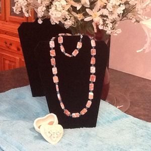 Handcrafted 2 piece stone&bead NL & BR set