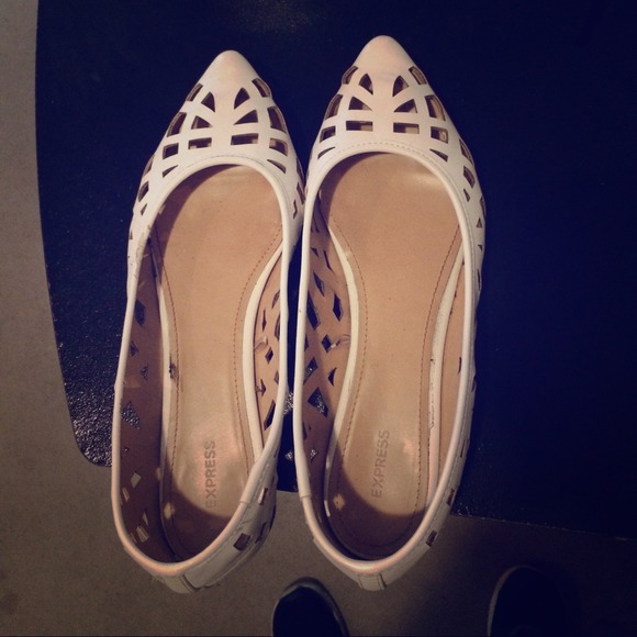 Express Shoes - White express flats