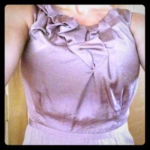 tuck and pleated Ann Taylor charmeuse sheath dress