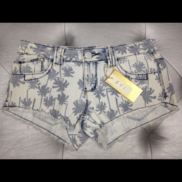 Denim Shortie Shorts - Picture 1 of 2