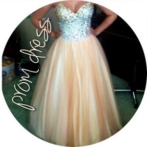 Peach Ballgown Prom Dress