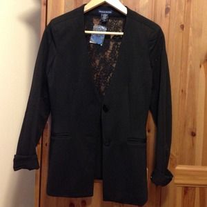 Boston Proper lace back black blazer