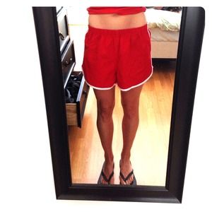 Red with white stripe vintage shorts