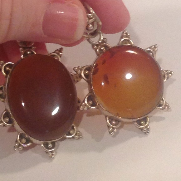 Sterling Silver Carnelian oval pendant - Picture 4 of 4