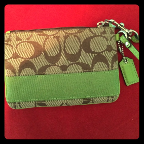 Coach Stripe Wristlet