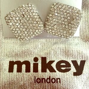 Mikey London Square Crystal Earrings