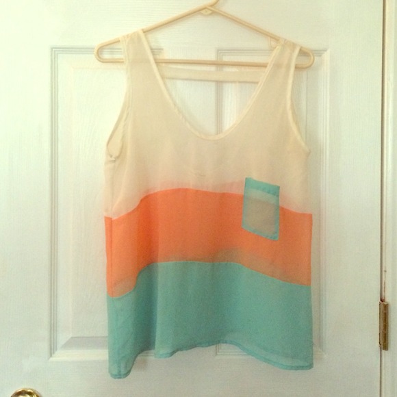 Honey punch sheer striped tank top