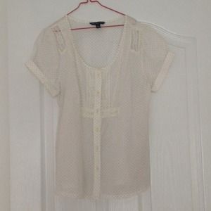 Polka Dot Blouse With Lace