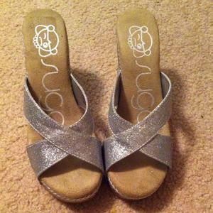 silver Wedge Shoe