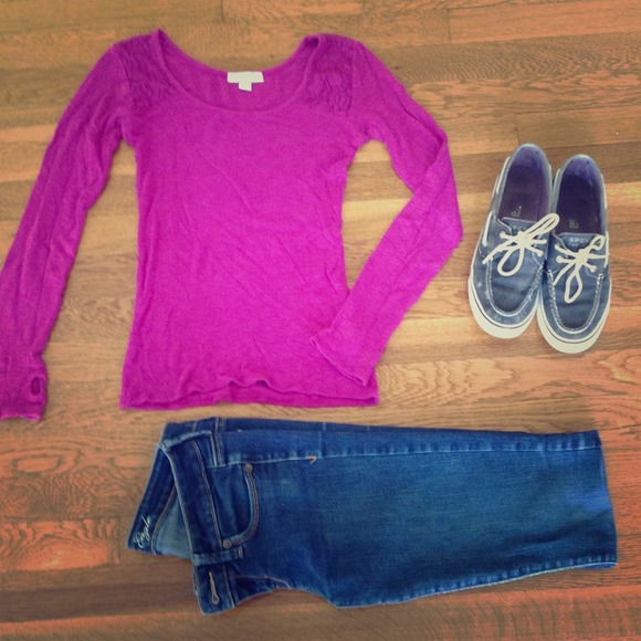 Purple sweater with thumb holes