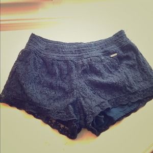 Kids navy lace shorts