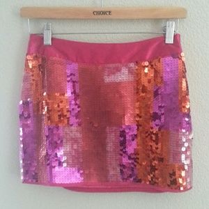 Express Design Studio Multicolored Sequin Skirt