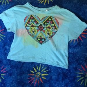 Mighty Fine CropTop with Tribal Graphic