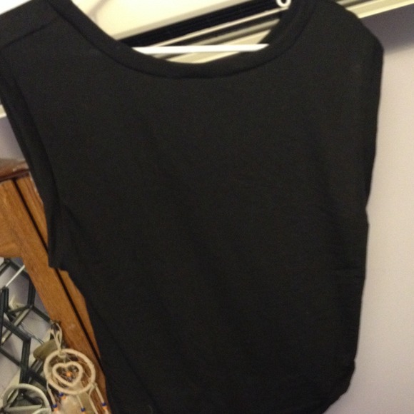 🔴SOLD black crop top with sparkly hearts🔴 - Picture 3 of 4