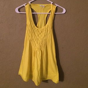 Yellow racer back and ruffles tank