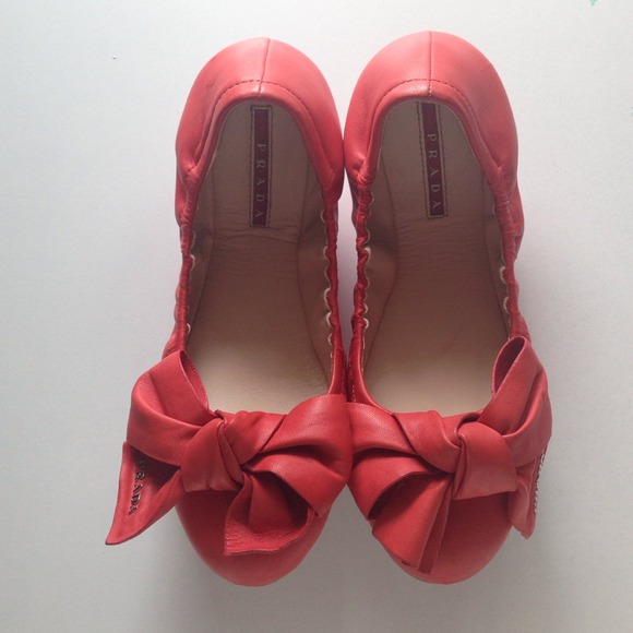 Prada Shoes - Prada Leather Bow Flats