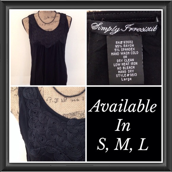 Black Rosette Tank - Picture 2 of 3