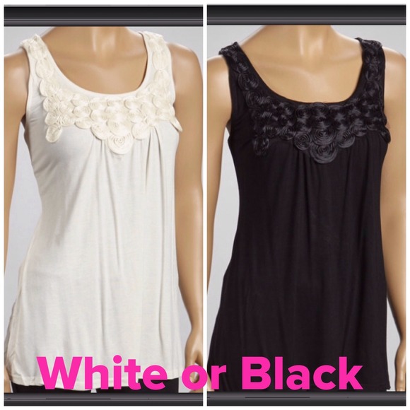 Black Rosette Tank - Picture 3 of 3