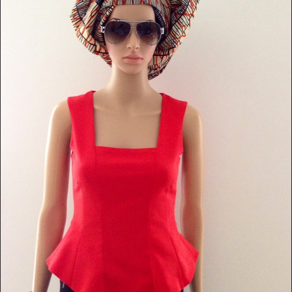 Bright red Zara top XS