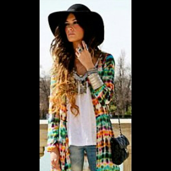 Colorful maxi dress/cardigan