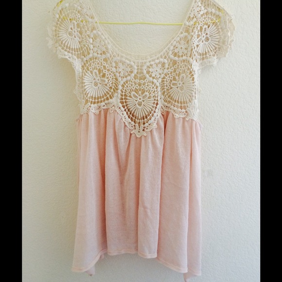 🚫SOLD🚫New Crochet Lace Flare Knit Top